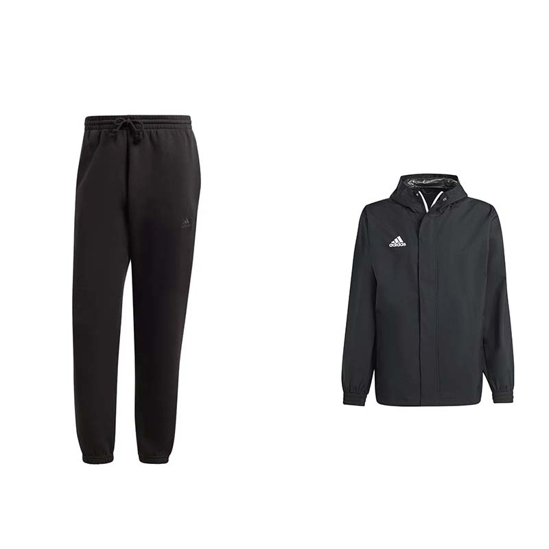 

Adidas Solid Color Letter Print Loose Fit Cuffed Long Pants Zipper Brand Logo Long Sleeve Hooded Jacket Casual Sports Suit /IB4048+IK4010 M