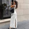 LYRIA Woman Elegant Sexy French Ball Gown Long White Dress Female O-neck Sleeveless Dress Women