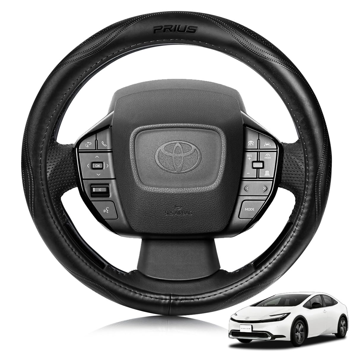 

Премиальная оплетка руля из натуральной кожи ElitingCar для Toyota Prius 60 Стильная 3D Эксклюзивная Автомобильная Усиленная Старение Легкая Отделка Салона Вашего чёрный