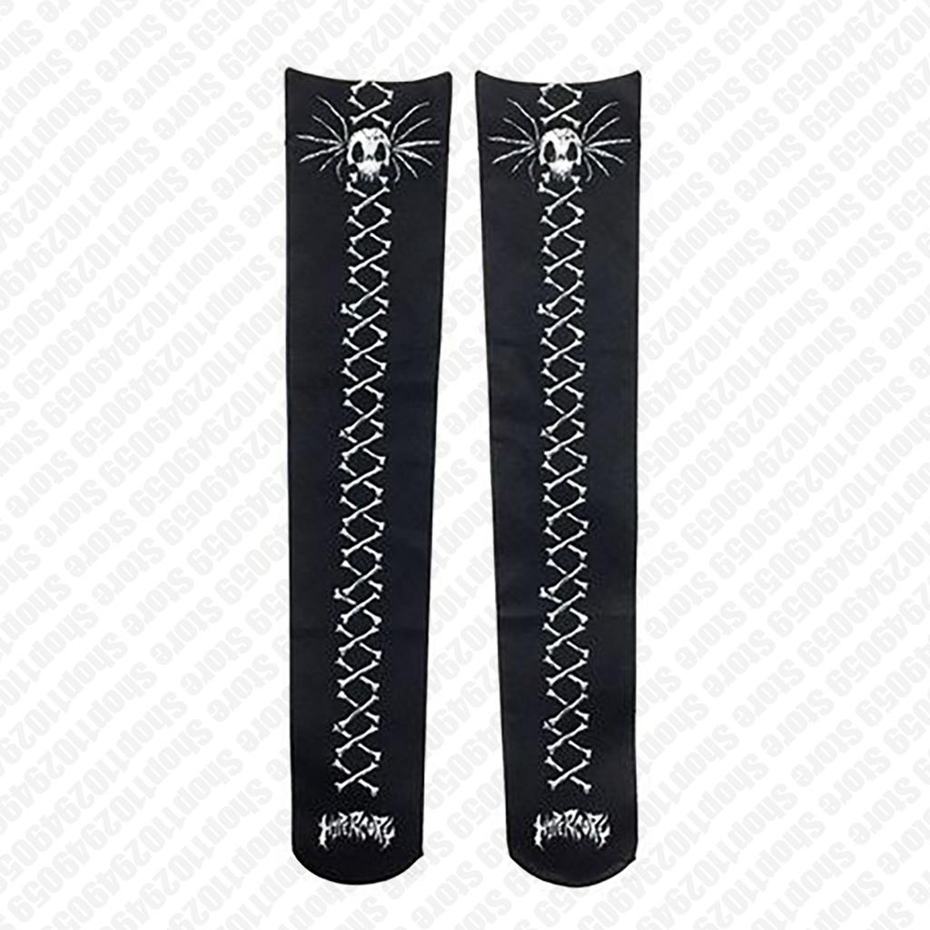 Kawaii White Graffiti Letter Print Long Socks Harajuku Over Knee Thigh High Stockings Y2K Cosplay Cute Socks 2000S Tops Emo Girl