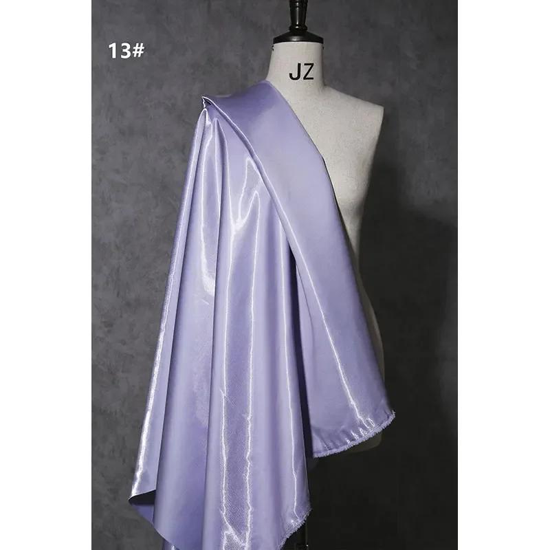 150Cm Wide Luxury Glossy Metallic Liquid Satin Fabric Galaxy Shiny Cloth Crafts for Fashion Designer Show Dress Comfort Material
