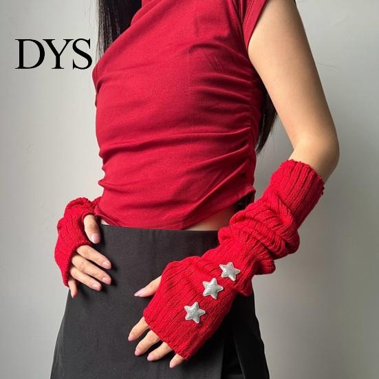 Lolita-Stil Armstulpen Sternenstrick-Stulpen, Fingerlose Handschuhe für Damen Mädchen, Gothic-gestreifte Häkel-Ärmel, Cosplay-Kostüm und Tägliche Kleidung