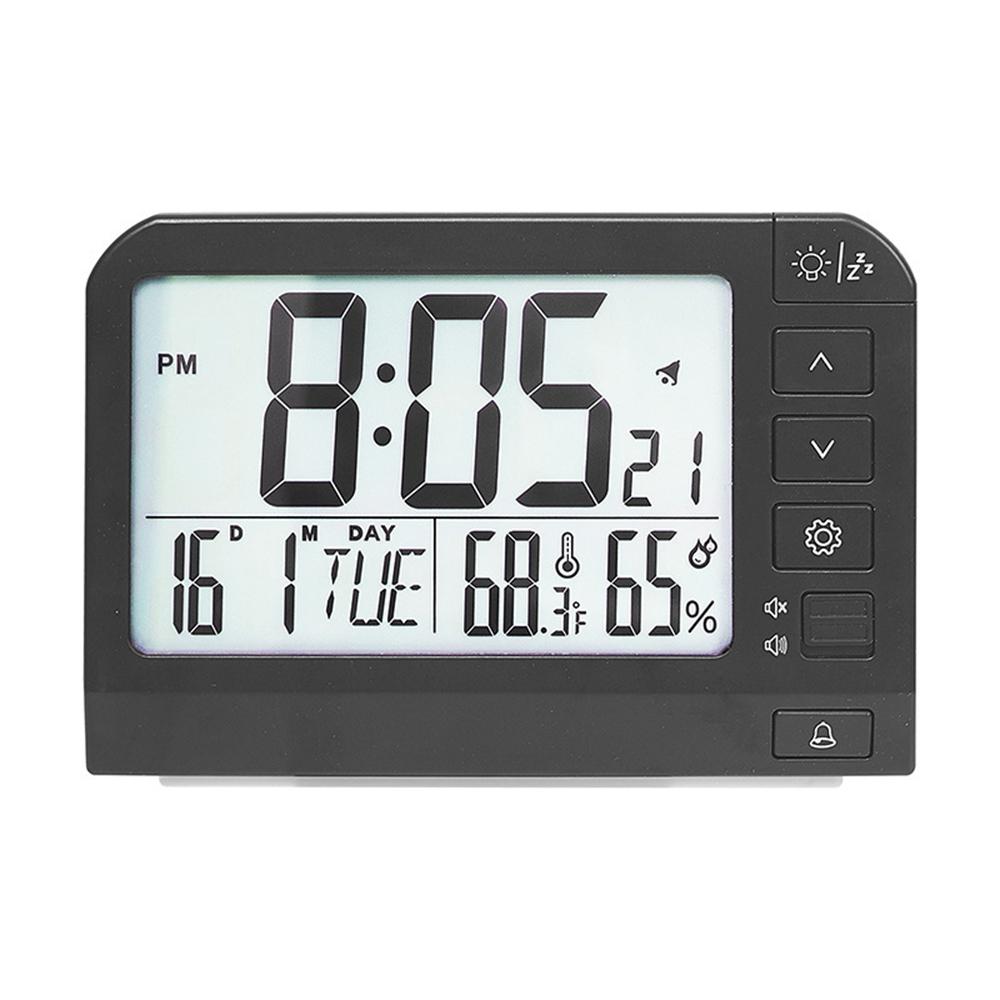 YD109 LCD Digital Alarm Clock Large Display Temperature Humidity Display Bedside Backlight Clock