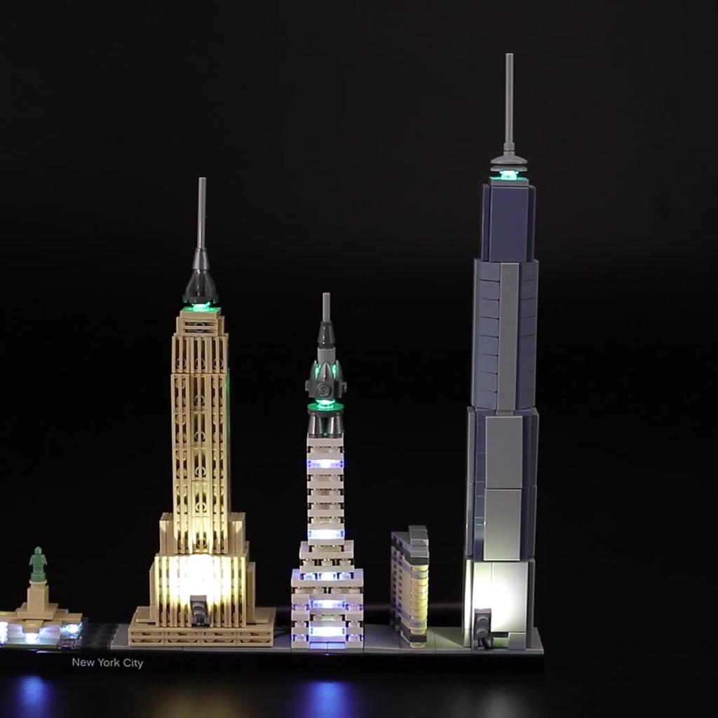 Klasická DIY LED sada světel pro LEGO 21028 New York City Skládaná stavebnice Hračka Dekorace Nastavitelné osvětlení Příslušenství