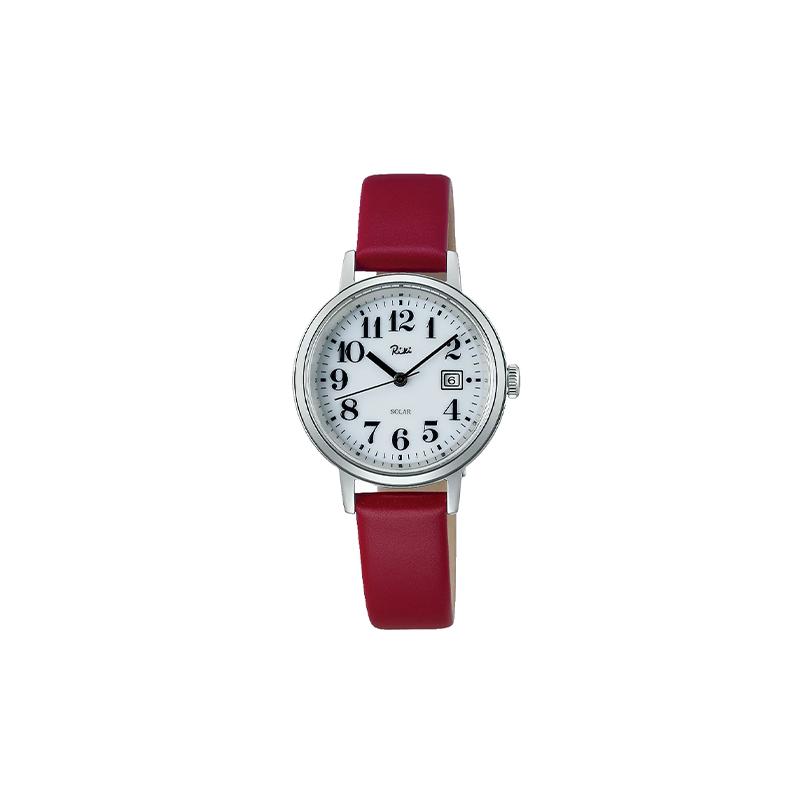 

SEIKO date display solar Quartz leather strap women s watch white dial AKQD401 белый