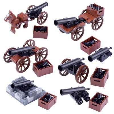 Mittelalterlicher Militärsoldat Miniatur Kanone Kleine Partikel Baustein Piratenschiff Artillerie Szene Ornament Spielzeug