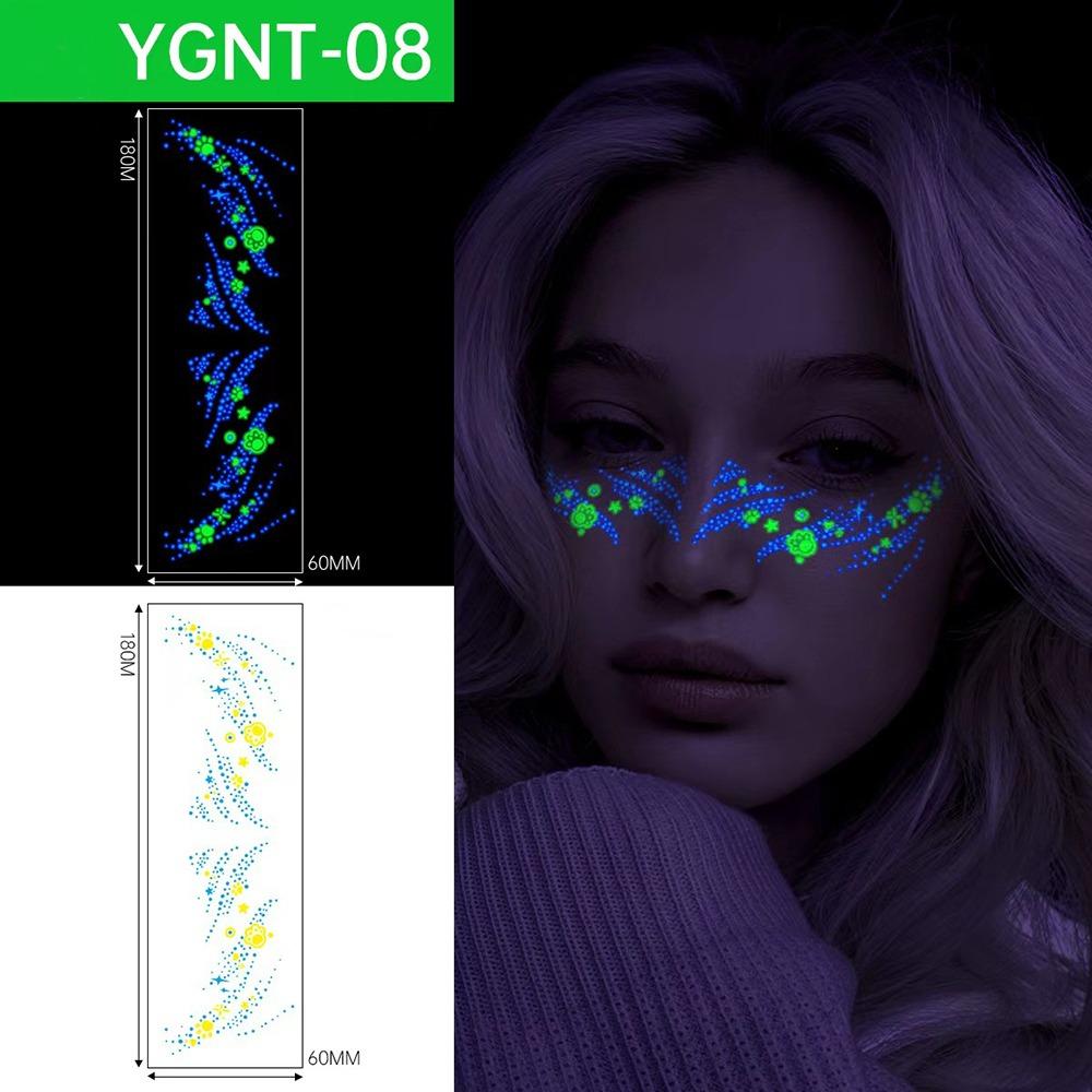 Tricolor Halloween Temporary Tattoos Luminous Waterproof Tattoos Face Tattoos  Halloween Supplies