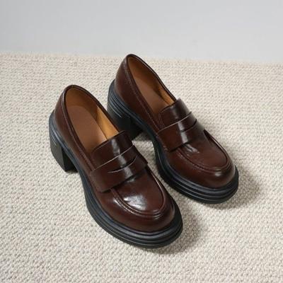 Women's Thick Heel Shoes Autumn New Round Head Deep Mouth Thick Sole Anti-slip Wear-resistant Low-top Heels