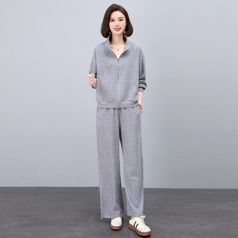 Stylish Women's Spring/Autumn Tracksuit Cardigan: Casual, Fashionable, Loose-Fitting Two-Piece Set