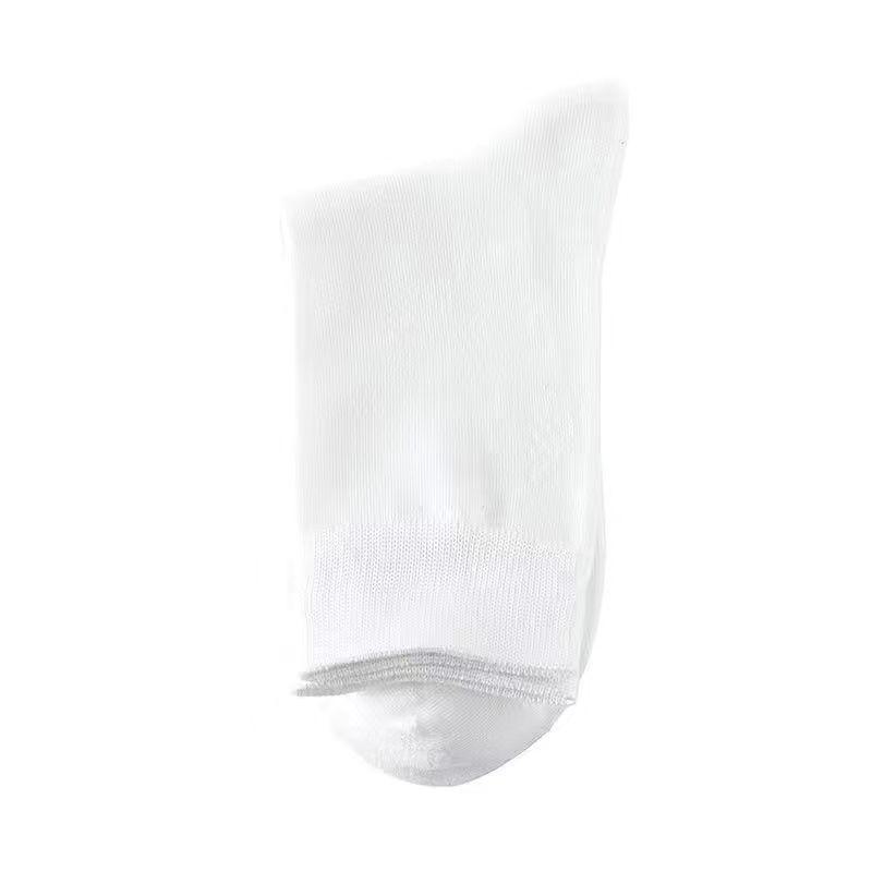 Men's Versatile Black Mid-Tube Socks - Solid Color, Deodorant, Sweat-Absorbent, Ideal for Spring, Autumn, and Summer.