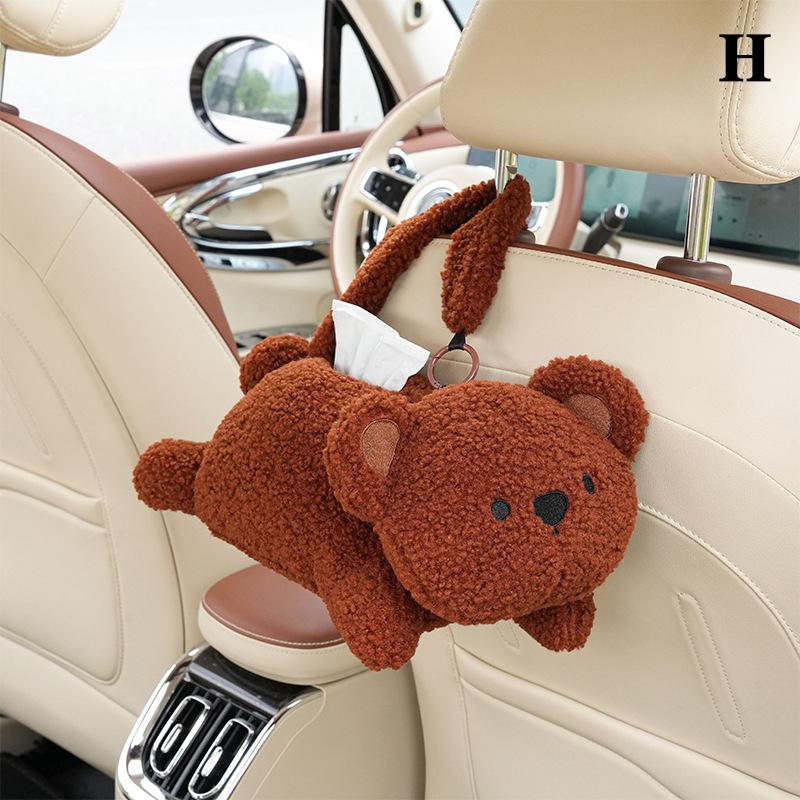 Universal Car Tissue Hanger Doll Cute Creative Hanging Tissue Holder Plush Vehicle Tissue Case Paper Box Car Accessories