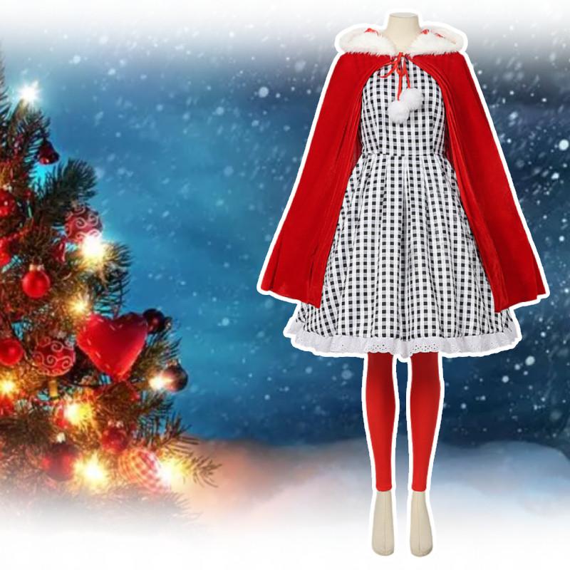 Şık ve Şenlikli 2024 Noel Cindy Cosplay Kostümü Çocuklar ve Yetişkinler İçin