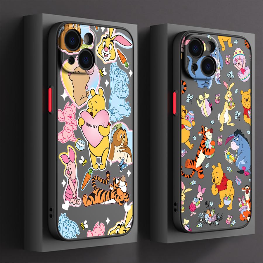 Cartoon Pooh Case for iPhone 17 Pro Max 7 8 SE 15 12 16 Plus Air 17e XS XR 13 Mini 14 11 Back Phone Cover