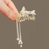 Women Hair Claw Zinc Alloy Personalized Stylish Clip with Tassel Ladies Headwear Decoration Wedding Face Washing Clamp
