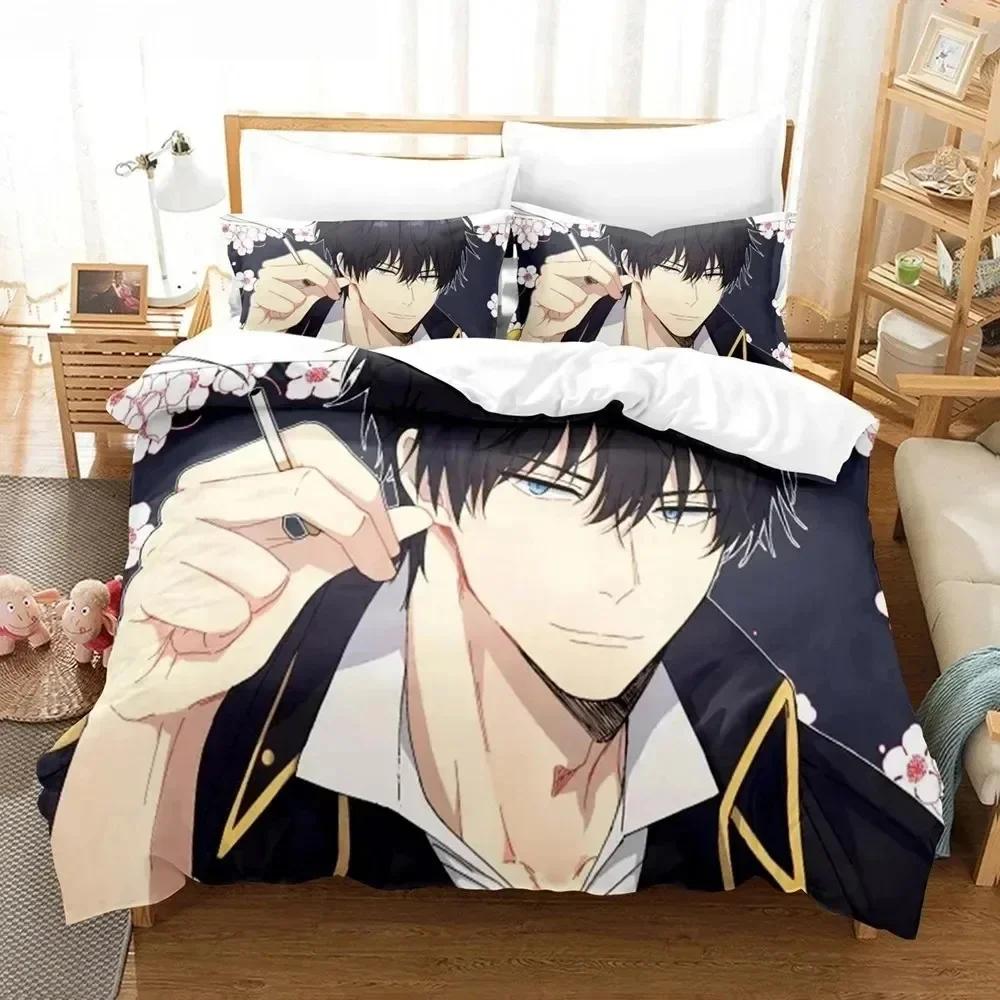 NEW 3D Anime Gintama Bedding Set Quilt Cover Pillowcases Single Double Full Queen King Kids Teens 3D Sakata Gintoki Duvet Cover