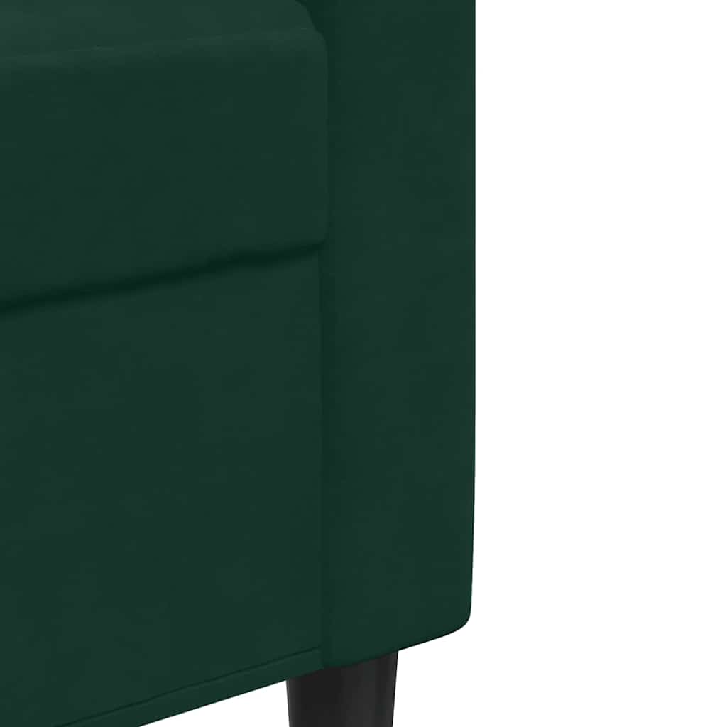 2 Piece Sofa Set with Cushions Dark Green Velvet