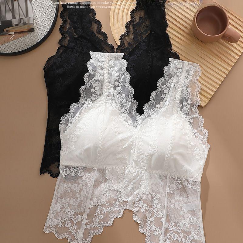 Butterfly Sexy Lace Camisole Anti Slip Vest Beautiful Back Underwear Bandeau Outer Wear Chest Pad Top Lining
