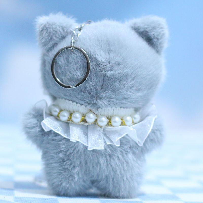 Cute Angry Cat Pendant Plush Toy Doll Soft Stuffed Keychain Bag Hanging Decoration Keychain Pendant Stuffed Doll Girl Kid Gift