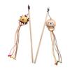 Cat Stick Toy Cartoon Lion Accessory Stress Relief Interactive Play Toy Wood