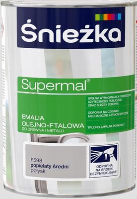 Śnieżka Supermal Öl-Phthal-Email Holz Metall Aschgrau Glänzend 0,8L
