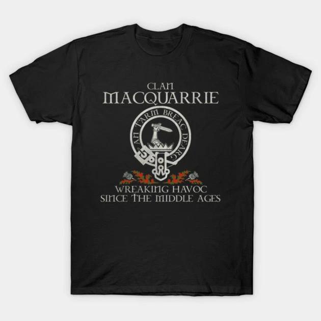 Clan Macquarrie crest Scottish surname tartan Thistle vintage T-Shirt S
