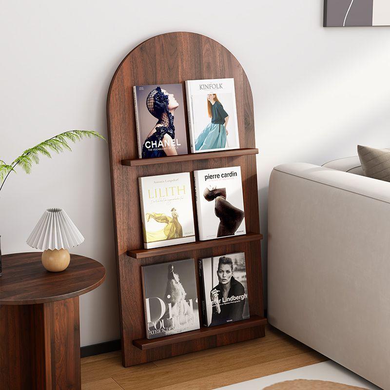 Floor-standing Bookshelf Newspaper Stand Nordic Creative Simple Multi-layer Solid Wood Decorative Display Home Storage Book Nook