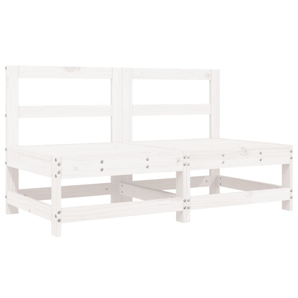 Garden Center Sofas 2 Pcs White Solid Pine Wood