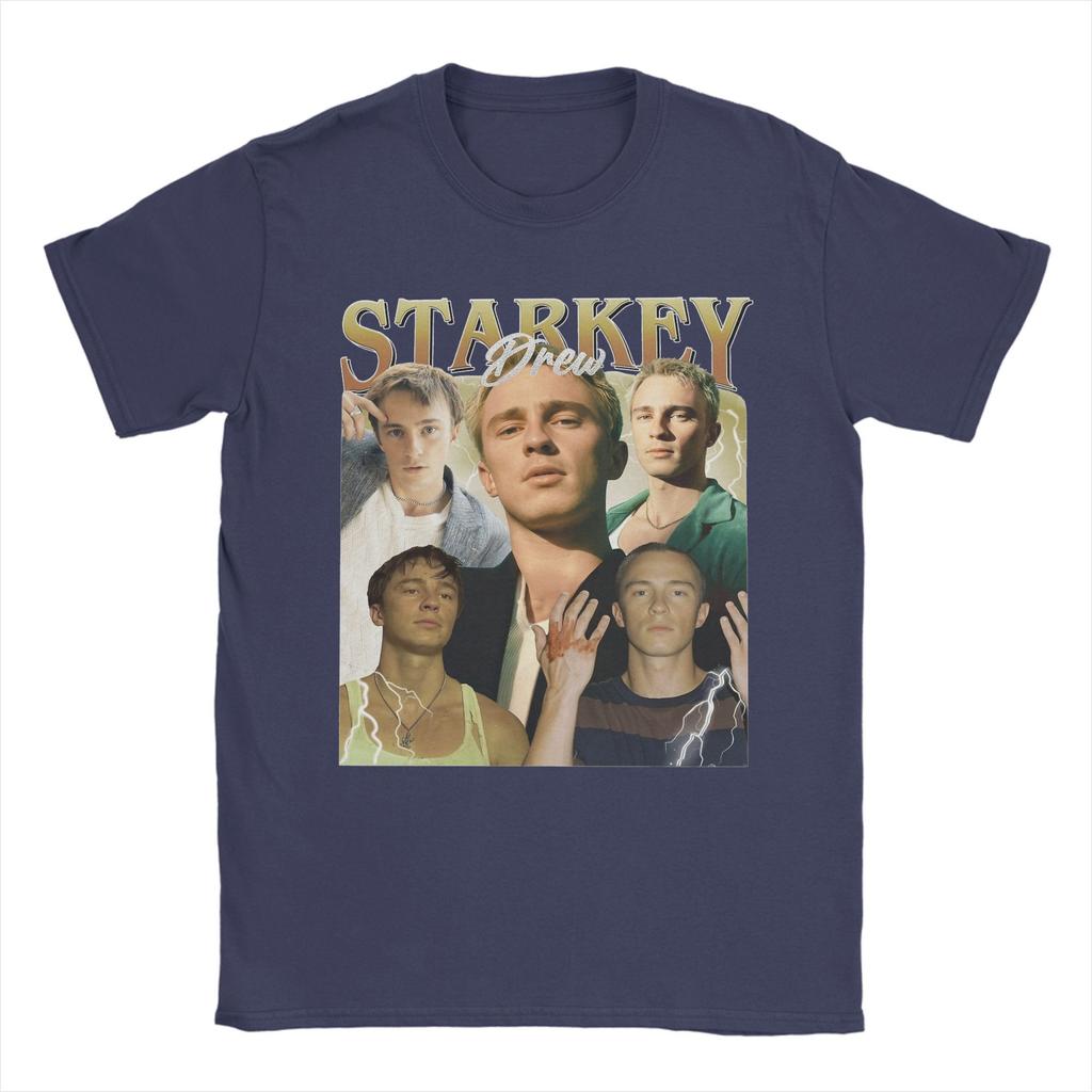 Vintage Drew Starkey T Shirt Men Cotton Funny T-Shirts O Neck Tee Shirt Short Sleeve Clothes Printed