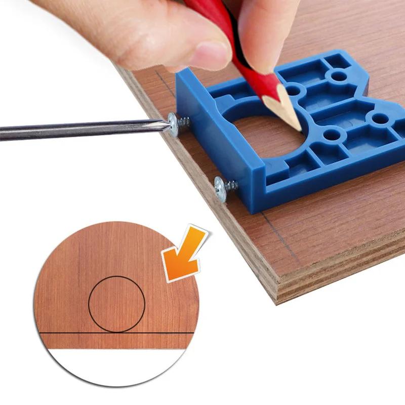 35mm Hinge Drilling Jig Kit Concealed Hinge Jig Woodworking Tools Suitable for Wood Drill Furniture Hinge Installation Home Tool