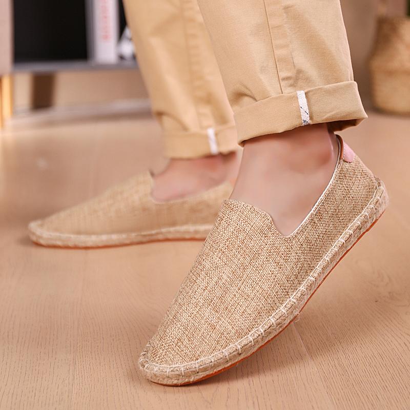 Espadrile Pantofi Femei Patchwork Slip on Pantofi de Vară Mocasini Bărbați Pantofi de Pânză Respirabili Pantofi Înfășurați în Iută Îmbrăcăminte Exterioară Unisex