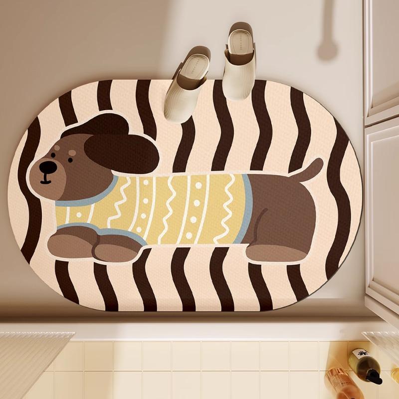 Bathroom floor mat, bathroom doorway, diatomaceous earth absorbent anti slip door mat, floor mat, toilet quick drying