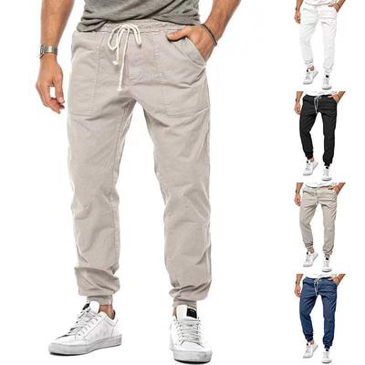 Pantaloni casual sportivi da uomo in tessuto intrecciato con coulisse, nuovi classici per la primavera e l'estate, taglie forti, abbigliamento da uomo