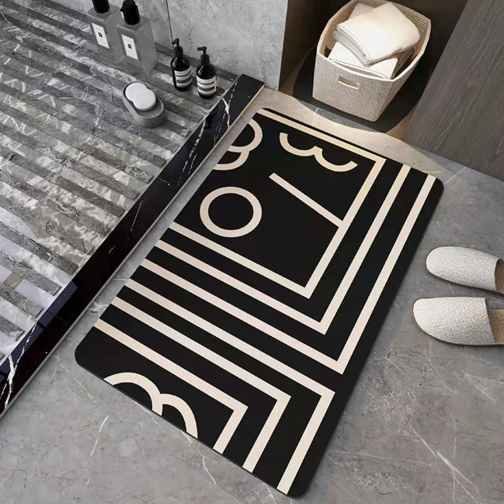 Simple and Creative Diatom Mud Soft Cushion Bathroom Washroom Door Moisture-wicking Easy To Dry Foot Mat Entry Door Slip-resistant Mat