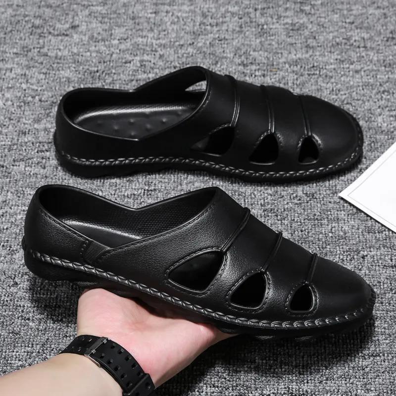 Men's Summer Large Size Lightweight Hollow Out Beach Shoes Solid Colour Design Casual Shoes