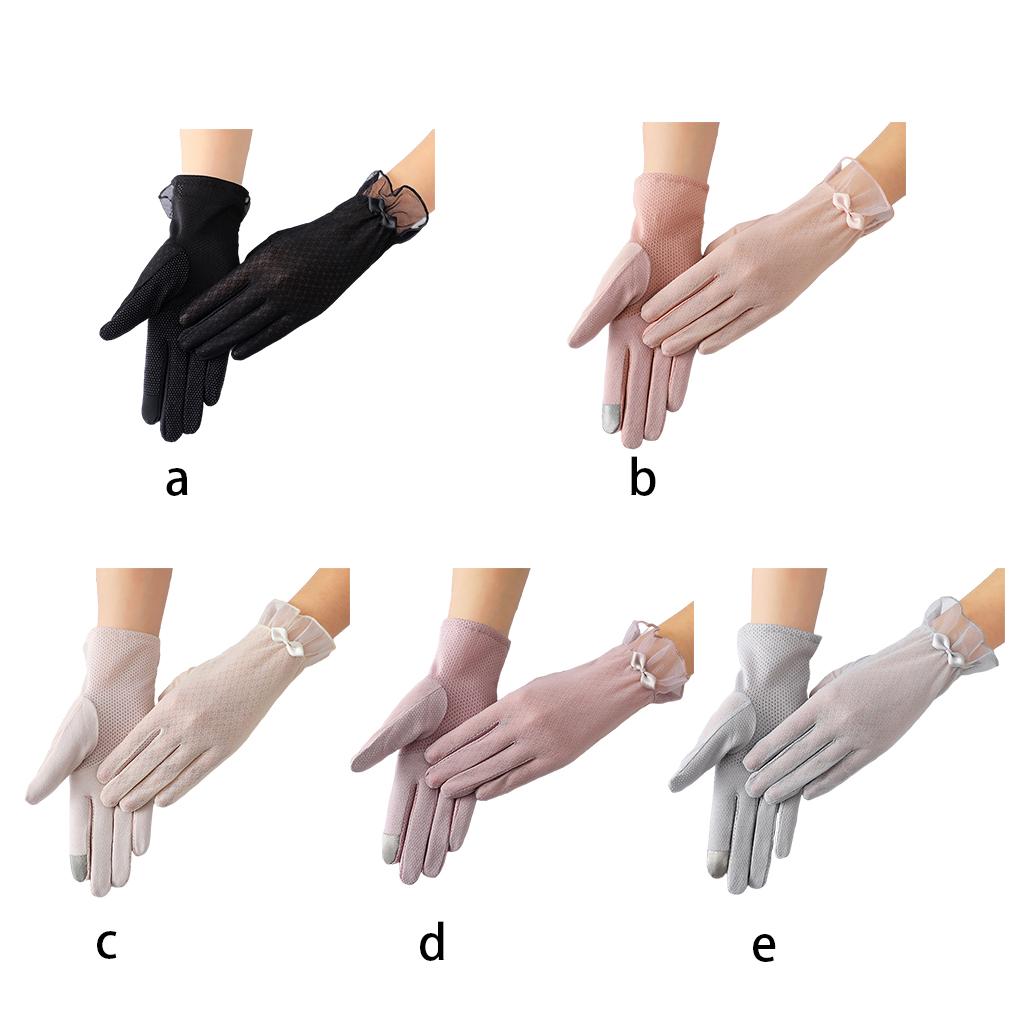Sunscreen Gloves Lace Style Ice Silk Thin Mesh Breathable Sun Block Elegant Women Mittens Summer Accessories Costumes Supplies