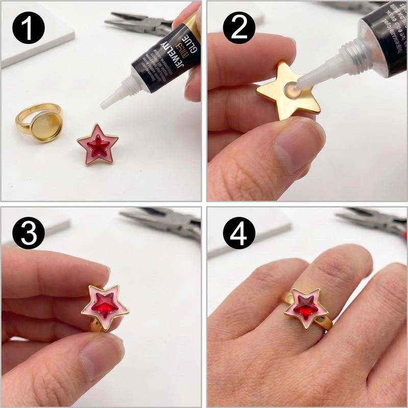 New Fashion Pink Heart Butterfly Starfish Bow 3D Crystal Charm Beads Accessories DIY Making Ring Necklace Bracelet Shiny Jewelry