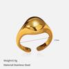 European and American fashion influencer bestseller: glossy open titanium steel ring, stainless steel plated with 18K gold, niche ring for women