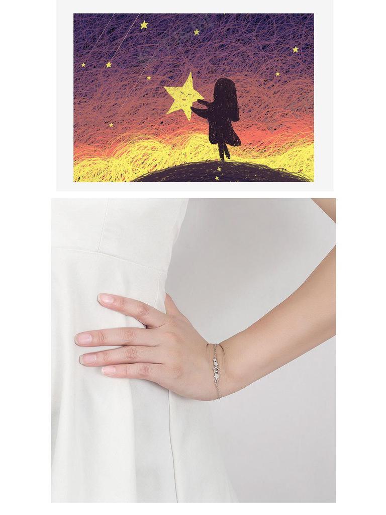 Versatile Zircon Star Bracelet for Women - Personalized Five-Star Design, Perfect for High-End Christmas or Birthday Gift