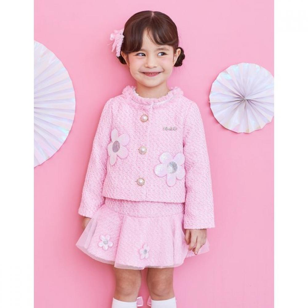 French Cat Pink Tweed Jacket Skirt Set Q41dck020