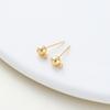 14K 18K Gold Plated Round Ball Ear Post With Loop Studs Earrings Backs Plug Ear Pins Ball Needles for DIY Jewelry Making Finding