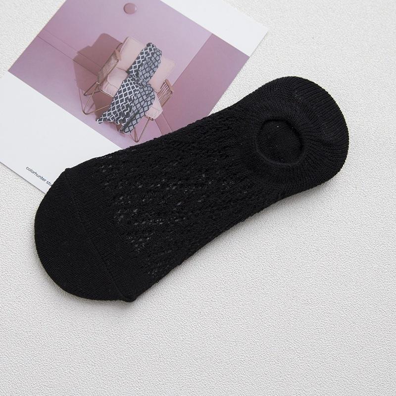 

Літні жіночі сітчасті ажурні неглибокі шкарпетки, низькі шкарпетки-човники, дихаючі тонкі невидимі шкарпетки чорний
