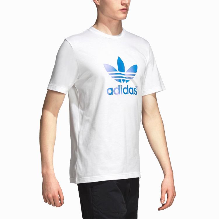 Adidas Originals Trefoil T Shirts Men's White Crew Neck Moderate Straight Fit DP8570