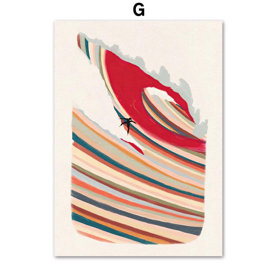 Surf Beach Ocean Vintage Posters Canvas Print Painting Wall Picture Art Modern Fashion Retro Abstract Living Room Interior Decor