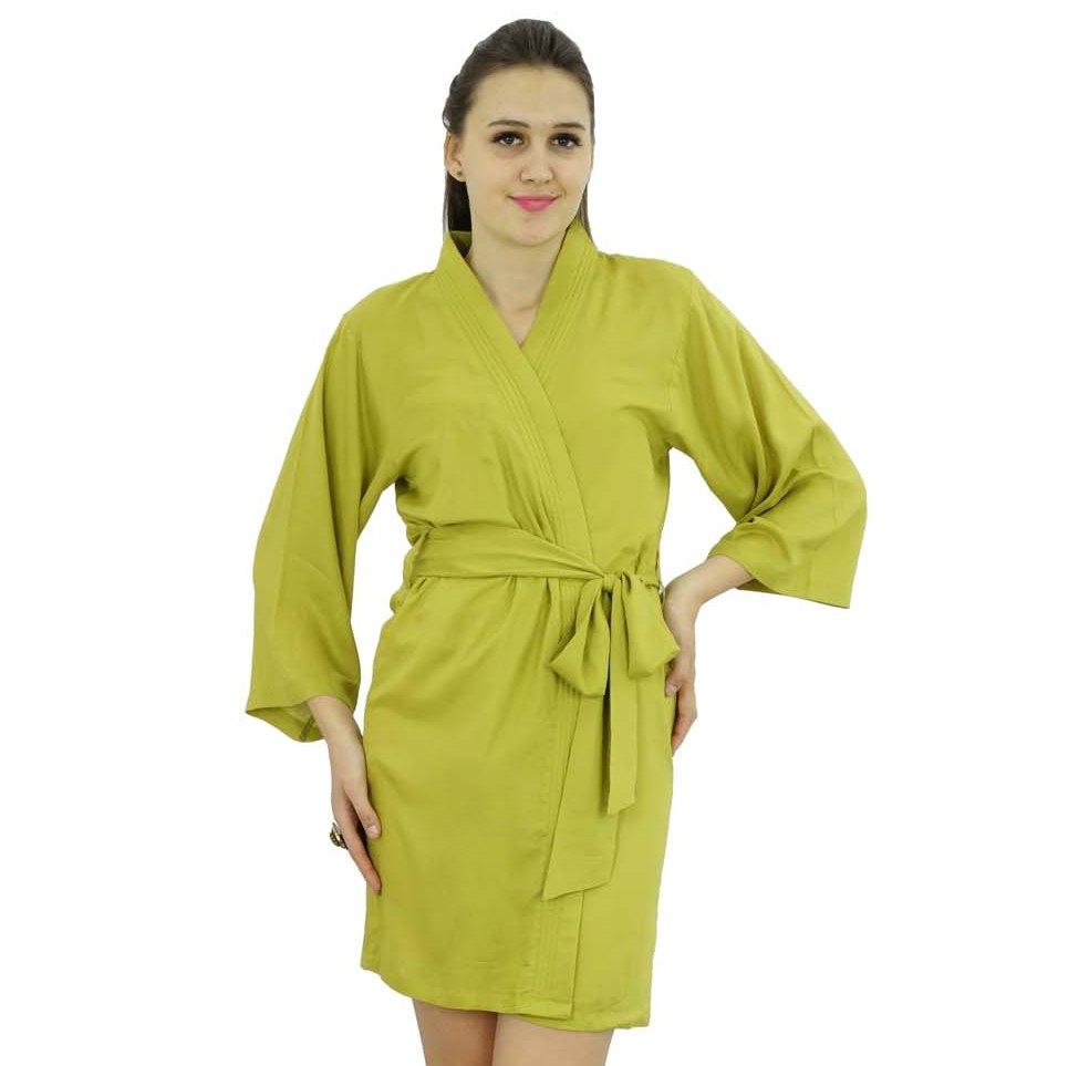 Bimba Women Short Solid Belt Robe Soft Modal Cotton Wrap Round Plain Bath