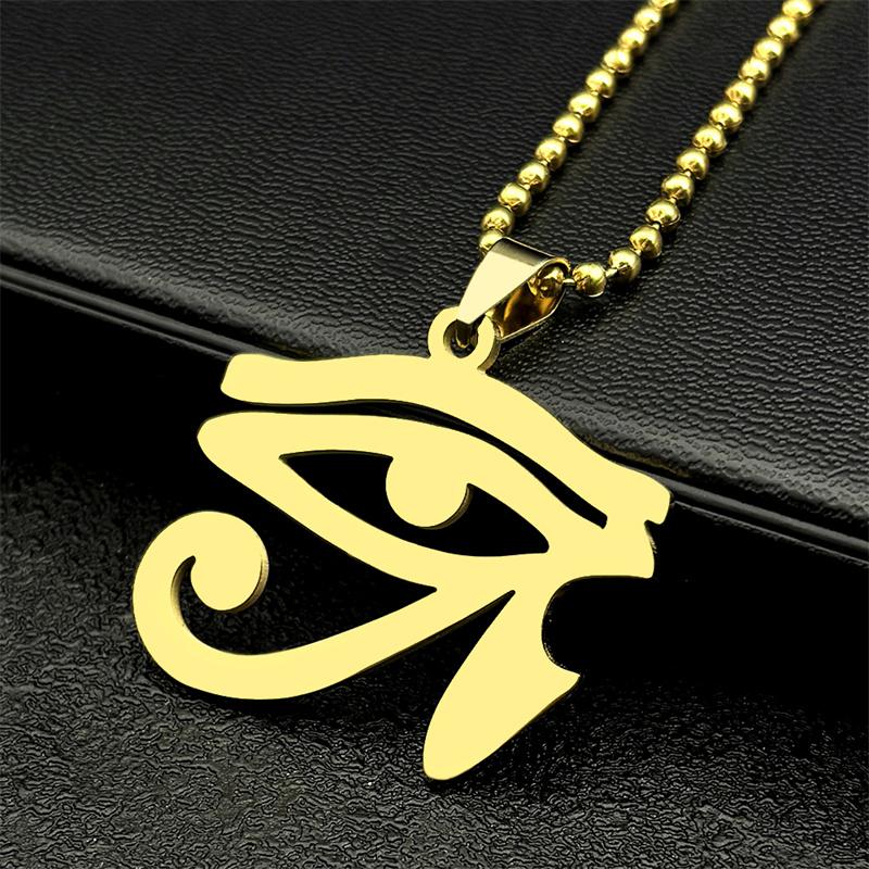 Stainless Steel Egyptian Eyes Car Pendant for Women Men Statement Mythology Eye of Ra Horus Symbol Car Bag Pendant Jewelry
