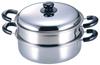 Shimomura Kikaku Steamer 26cm [Made In Japan] IH Compatible Stainless Steel Two-Tier Steamer Pot Easy Steaming Vegetable Dishes Tsubame-Sanjo 21436