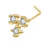 L Needle Curved Hook Thin Rod Nose Stud Zircon Devil Eye Love Nose Puncture Jewelry Nose Ring