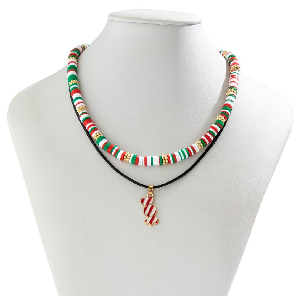 2/3/4pcs/set Santa Multi-layer Christmas Necklace Cartoon Cartoon Pendant Choker  Women