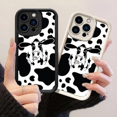 JT349 Milk Cow Print for iPhone 17 16 15 14 13 Pro Max Samsung S26 S25 Ultra A17 A07 A56 Xiaomi 15T Redmi 15c Note 14 13 Soft Case
