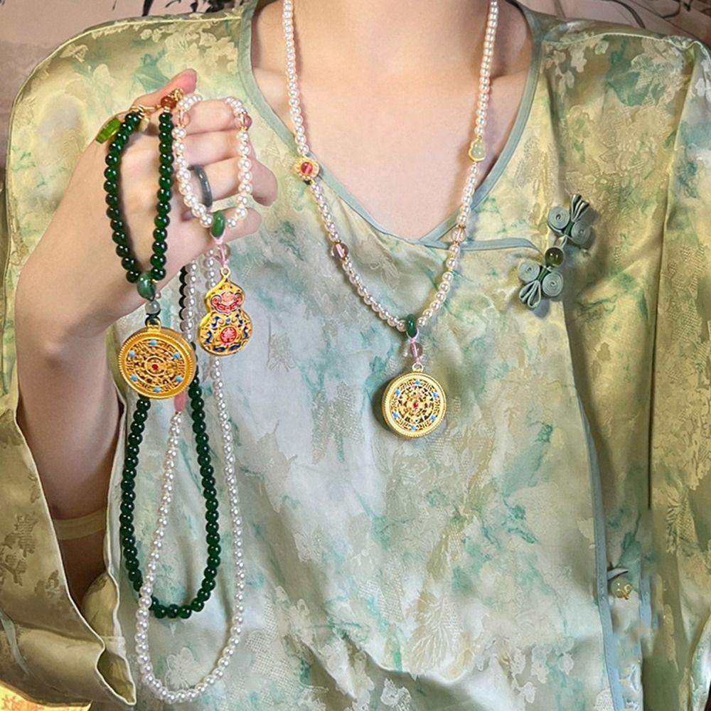 Ping an Buckle Horse Face Skirt Necklace Chinese Style Chinese Necklace  Clothing Accessories